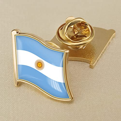 Insignia De Pin De Bandera De Argentina Con Sol Dorado A Rayas Simples, Insignias De Esmalte De Pin De Solapa De Bandera, Pines De Bandera Ondeante Nacional, Pines De Insignias Nacionales De Bandera,