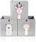Aufbewahrungsbox Kinder 3er Set Kallax Einsatz Box mit Schlaufe zum Herausziehen für Kinderzimmer Stabil & Abwaschbar mit 3friends Motiven, 3x33x33 cm, Grau