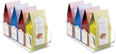 iDesign Aufbewahrungsbox, mittelgroße Vorratsdose ohne Deckel aus Kunststoff, stapelbarer Küchenorganizer für Vorratsschrank und Kühlschrank, durchsichtig (Packung mit 2)
