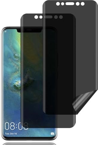 Sichtschutz Schutzfolie für Huawei Mate 20 Pro [2 Stück], Privacy Schutzfolie, Sichtschutzfolie, Kratzfest, Anti-Fingerprint, Blasenfrei Anti-Spy Flexibler TPU Displayschutzfoli für Huawei Mate 20 Pro