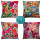 4er Set Wasserdichter Kissenbezug 60x60 cm Wasserdichter Leinen Outdoor Kissen Bunt Blume Dekokissen Sofakissen Kissenbezüge mit Verstecktem Reißverschluss für Outdoor Garten Auto Zuhause Dekoration