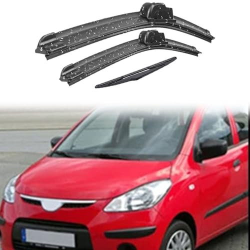 MHART Scheibenwischer Set Front Hinten für Hyundai i10 mk 1 2007-2013, Heckscheiben Wischer Gummi Reinigungsfenster Ersatzteile 22 16 12