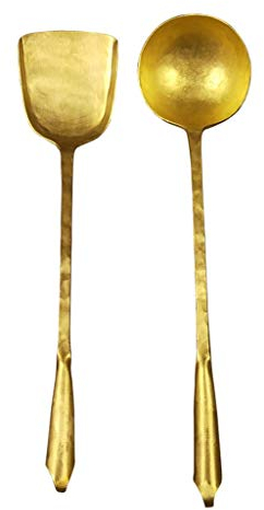 Tablespoons Quality Handmade Copper Ladle and Wok Spatula Set Pure Gauge Copper Retro Design Kitchen Tools Serving Spoon