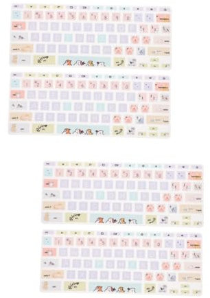 OSALADI 2sets Silicone Keyboard Cover for Laptop Cat Pattern Protector for 11.6inch 2pcs*2