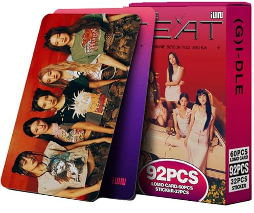 KPOPBP (G) I-DLE 92-teiliges Wärmealbum-Fotokarten, KPOP-Album, Lomo-Karten-Set für NEVERLAND-Fans, Jungen und Mädchen (Hitze)