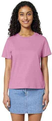 Hilltop Damen T-Shirt, 100% Bio-Baumwolle, Rundhals, Sommer Basic Kurzarm Shirt Elegant, Size:XL, Color:Bubble Pink