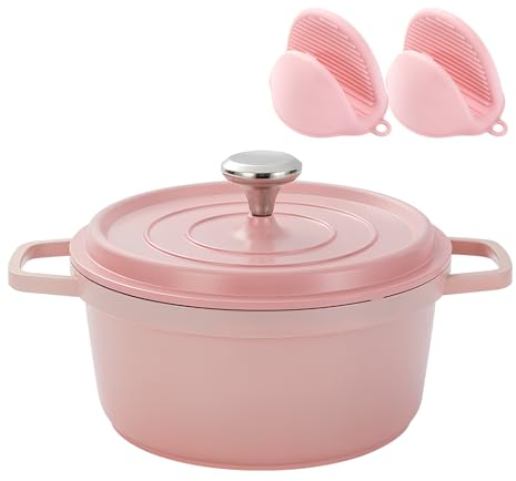 DYHQQ Enameled Dutch Oven 2.5L Dutch Oven Pot with Lid, Round Dutch Oven Pot with Non Stick Enamel Coating, Dutch Oven for Kitchen