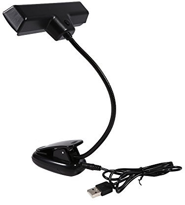 Jauarta Tragbare 10 LED Clip auf Notenständer Klemmleuchte Schlafzimmer Schreibtisch Leselampe AC 110V ~ 220V (Batterie kleiner Clip 10 Lichter mit USB)