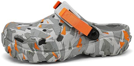 Zoccoli da Giardino da Uomo: Sandali Classici da Spiaggia - Pantofole da Esterno Unisex per Adulti, Acero Arancione, EU 42