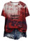 I'm Fine Shirt Halloween Oberteil Basic Shirt Damen Hemd XL Im Fine Shirt Blut Halloween Kostüm Damen Oberteil 70er T Shirt Horro T Shirt I'm Fine Everything Is Fine Rundhals Kurzarm T-Shirts