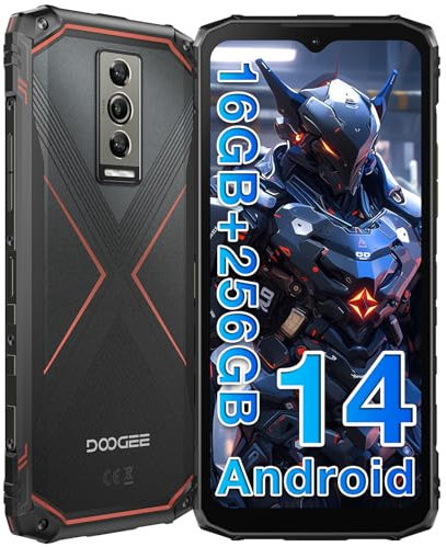 DOOGEE Blade 10 PRO [2024] Outdoor Smartphone Ohne Vertrag Android 14, 16GB+256GB(2TB) Outdoor Handy, 6.56'' HD+, 50MP+8MP Kamera 5150mAh Baustellenhandy, 3 Card Slot/IP68/69K/NFC/Face ID/OTG