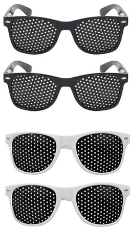 EHDWXVZM 4 pièces de lunettes en maille sténopé, lunettes à petits trous, lunettes poreuses, lunettes perforées, lunettes d'entraînement oculaire, unisexe