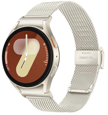 TRUMiRR Pulsera Reemplazo para Galaxy Watch 7 40mm 44mm/Galaxy Watch 6 Classic 43mm 47mm/Watch 6, Pulsera de botones Correa de reloj de malla de acero inoxidable para Samsung Galaxy Watch 5 Pro