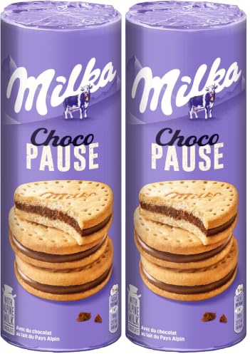 Milka Choco Pause Galletas Rellenas de Crema de Chocolate, 260g (Paquete de 2)