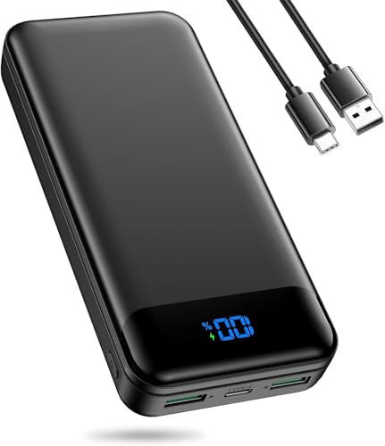 Enerwow Power Bank, 27000 mAh Power Bank with PD3.0 & QC4.0 Quick Charge, USB C (In & Out) External Mobile Phone Battery with LED Display, Portable Charger for iPhone, Tablet, Smartphone