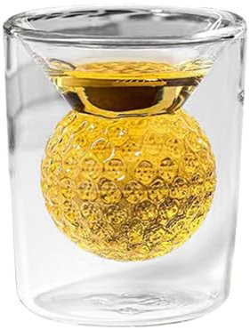 Verre À Whisky De Golf, Verre À Shot En Forme De Balle De Golf, Verres À Whisky Avec Balle De Golf, Verres À Shot Transparents, Verres À Shot Transparents Et À Double Paroi, Créatifs Et Résistants À