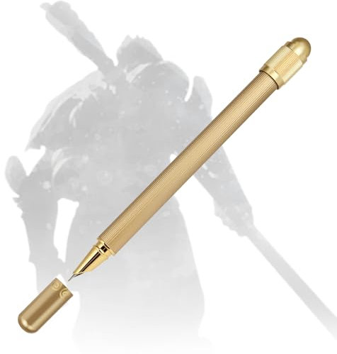 ZiYoMuo Fountain Pen Set with Fine Nib and 8 Ink Cartridges - Jin Gu Bang Model, Decompression Scopperil - Refillable Black Ink Pen Box - Gold Pens
