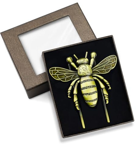 Pinces à livres vintage en métal bronze pour maintenir le journal ouvert - Porte-page vintage pour lecteurs, écrivains (abeilles)