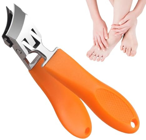 Generic Curved Nail Clippers - Anti Splash Nail Cutter - Slant & Curved Nail Clippers for Ingrown Nails & Fingernails - Orange 1