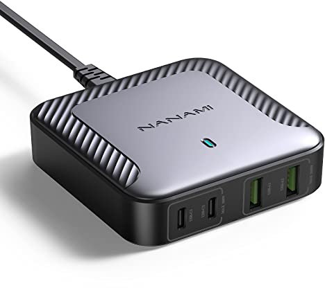 NANAMI 100W USB C Ladegerät GaN USB C Netzteil 4 Ports Charger PD Ladegerät mit PPS kompatibel mit MacBook Pro, iPhone 16/15 /15 Pro Max, iPad, S25,S24 Ultra, S24+, Switch usw