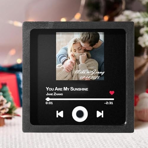 Custom Fridge Magnets Music Personalised Music Fridge Magnet Musical Photo Frame Fridge Magnet Personalised Photo Gifts for Anniversary Day Valentine's Day Birthday