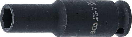 BGS 7267 | Douille à choc, six pans, longue | 6,3 mm (1/4) | 7 mm