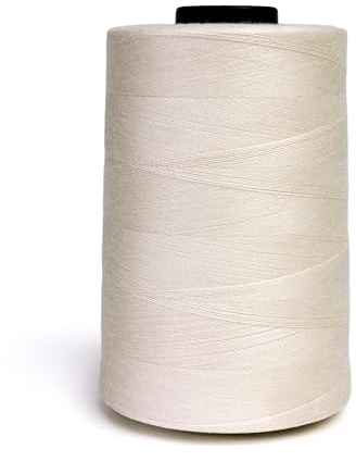 Finesse Thread Solid Colors | 100% Polyester, 3ply, 50wt | Thread Cones | 100% Polyester Thread for Quilting and Sewing (Light Wool, 5,500 Yards)