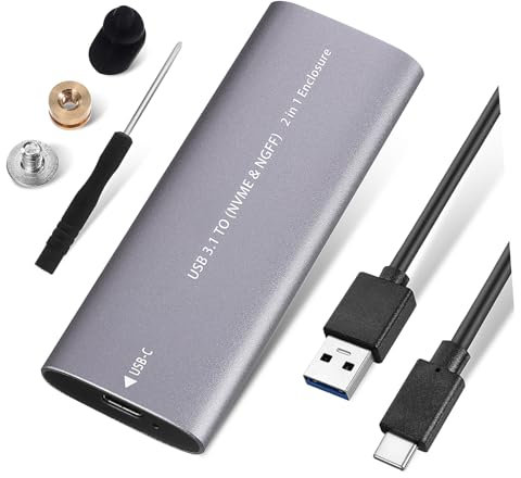 DOITOOL Boîtier Disque Dur Externe Portable M2 Nvme, Alliage Aluminium Compact, Compatible Pc Et TV, Haute Vitesse Transfert, Ultra Léger Noir