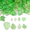 Lyreh 320pcs Green Leaf Beads, Funky Transparent Glass Leaves Beads Pendants Cute Tiny Acrylic Crystal Plant Charms Bulk for Jewelry Making DIY Craft Women