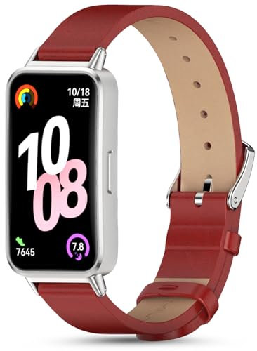 SenMore Bracelet en Cuir Compatibles avec Huawei Band 10/Band 9/Band 8, Réglable Bracelet Remplacement pour Huawei Band 8/9/10 Smartwatch.(No host)
