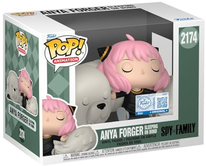 Funko POP! Premium: Spy X Family - Anya Sleeping on Bond - Amazon Exclusive | Offizieller Fanartikel und Merch - Vinyl Sammelfigur als Regal Deko - Geschenkidee zum Geburtstag für Fans und Sammler