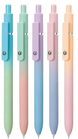 Genérico Juego De Bolígrafos De Gel,Bolígrafos De Punta Fina Para Escritura - Juego De 5 Unidades Punta Fina Secado Rápido Para Notas Mujeres Hombres Escuela