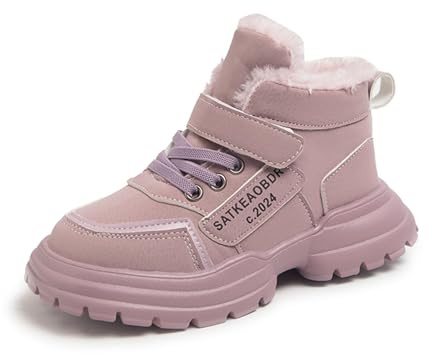 Fudaolee Stivali da Neve Bambini Caldo Inverno Scarpe Viola 26 EU = 27 CN