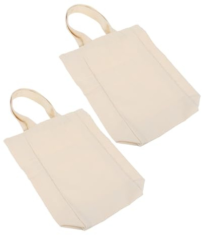 Wiederverwendbare Weintaschen aus Canvas 2 Stück Beige 30x15x8 CM