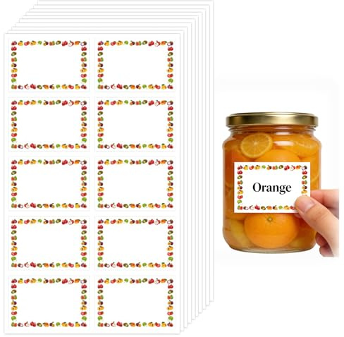 100Pcs Jam Labels for Jars Jam Jar Labels Self Adhesive Labels for Jars Jam Labels Easy Peel for Kitchen Preserves Chutney Glass Jars Bottles Waterproof Writeable