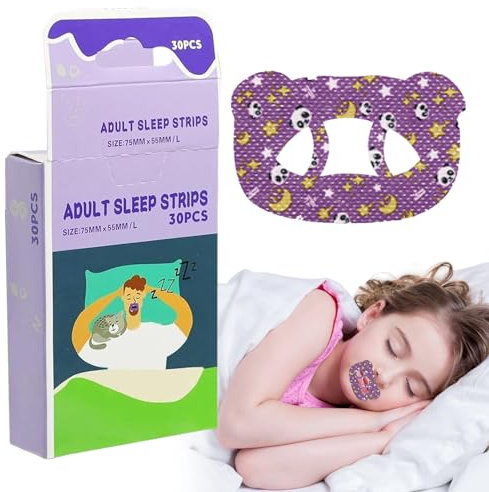 Aribliseza Schnarchstopper, 30 STK Mundpflaster/Anti-Schnarch Tape, Schlaf-Mund-Tape für Erwachsene/Kinder, Atmungskorrektur/Schlafverbesserung