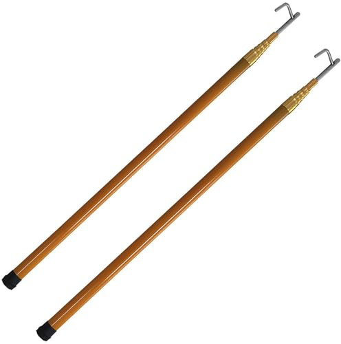 Teleskopierbarer Bootshaken mit Fiberglasstange – Multifunktionales Werkzeug zur Ladungsbergung for Anlegen und Rettung, 2 Stück(Yellow,16.4 ft)