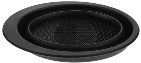 EXQUIMEUBLE Portable Makeup Brush Cleaner Bowl with Black Brush Cleaning Pad for Beauty Tool Rinsing and Makeup Sponge Cleaning