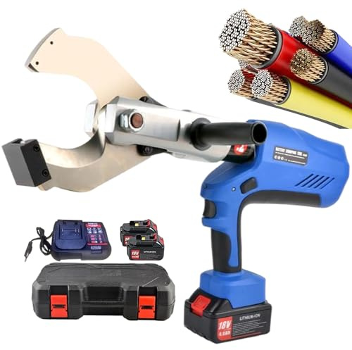 Cordless Cable Cutter Hydraulic Cable Shears Electric Wire Cutter Electric Cable Cutter, Battery Powered Cable Cutting Tool for 85mm/105mm/120mm Al Copper Cable, 4.0Ah Battery(EZ85C)