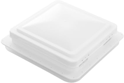 42x42cm Dachluke Dachfenster Dachhaube aus Polycarbonat mit integriertem Lüfter und Insektenschutzgitter,weiß Quadratisch Dachluke Vent für Wohnwagen Wohnmobil Caravan mit 36.5x36.5cm Öffnung