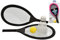 65cm Jumbo Tennis Badmintonschläger mit Federball und Tennisball
