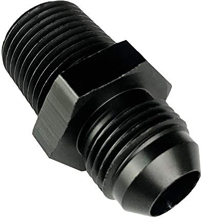 skicare 6AN Flare to 1/8 NPT Male Pipe Fitting Aluminum Fuel Line Hose Adapter Black Anodized