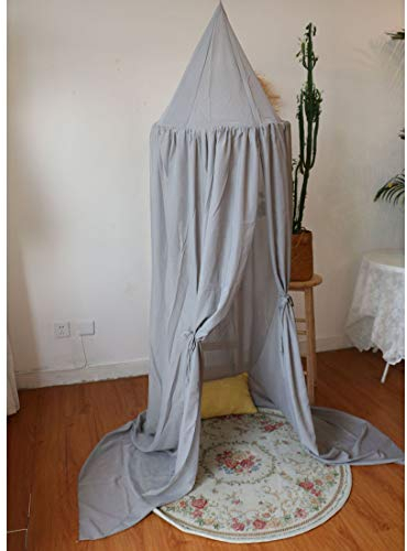 K9CK Betthimmel, Baby Baldachin Betthimmel Kinder Babys Bett aus Chiffon Insektennetz Deko Moskitonetz für Kinderbett - Grau