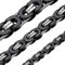 ChainsHouse Schwarz Ketten für Herren Königskette Plattenkette 46cm Edelstahl Byzantinische Kette 10MM breit Kette Damen Halskette Herren Schmuck