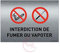 AUA SIGNALETIQUE - Plaque de porte Aluminium brossé imprimé AluSign - 210x150 mm - Double Face adhésif au dos (Interdit fumer vapoter)