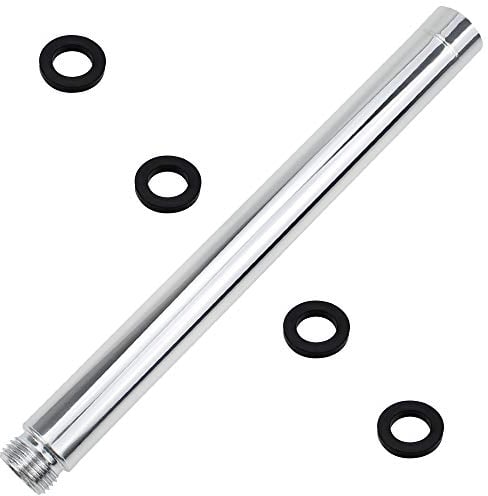 DXLing 22.5cm Tubo de Extensión de Ducha de Acero Inoxidable Forma Redonda de Cromo de Mano Extensor de Cabezal de Ducha de Mano de Cromado para Baño Accesorio Alcachofa Fija