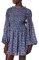 NA-KD High Neck Smocked Mini Dress Vestido Informal, Flor Morada, 40 para Mujer