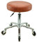 VAKON SALON - Premium Rollhocker Hellbraun höhenverstellbar von 50 bis 65 cm - Rundsitz- Drehhocker Arbeitshocker Praxishocker