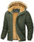 MAGCOMSEN Herren Wintermantel Parka Warme Outdoorjacke Fleece Winddicht Kapuzenjacke Herren Gefüttert Arbeitsjacke Verdickt Übergangsjacke Wandern Trekkingjacke mit Multi Taschen Armeegrün 3XL