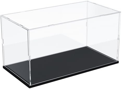 Nynelly Acrylic Display Case for Lego Williams F1 Car 10353 for Lego Porsche 42176 42170 10330 10304 10295 for Lego Car Display Case for Model Car Assemble Dustproof Thickened Clear Display Box(Black)